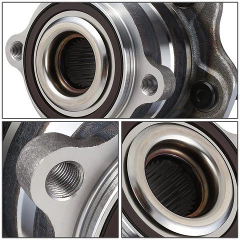 Close-up of steel Rear Wheel Bearing Hub Assembly for Infiniti JX35 2013, QX60 2014-2019, Murano 2015-2019, Pathfinder 2013-2019 4WD