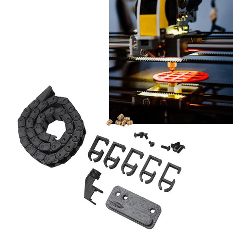 3D Printer Drag Chain 16.9 Inch Kit For Bamboo P1P Cable Carrier Low Noise Quiet Operation No Fuss Install With Hardware Screws And Nuts