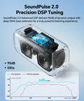 SoundPulse 2.0 technology in Portable Bluetooth Speaker 100W Peak Power, showcasing internal components and sound graph.
