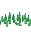 Green A Style Pneumatic Plugs One Quarter Inch NPT Male Box Of Twenty Color Coded Air Line Plugs For No Fuss Plug And Play Connect And Quick Identification Of High And Low Pressure, green metal