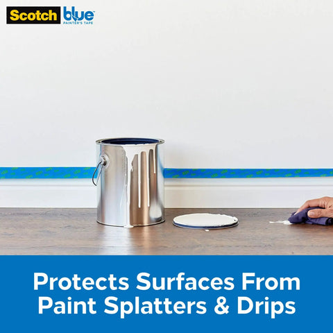 Paint Tape With Plastic Duo That Clings For Easy Positioning And No Residue Finish 48 Inch Wide Masking Film on wall and floor prep