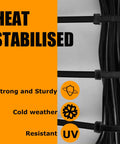 Ultra Heavy Duty Black Zip Ties 12 Inch Long 250 Pound Tensile Strength 250 Piece Kit bundled on wires, UV resistant, heat stabilised.