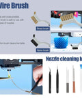 All-In-One 42Pcs 3D Printer Tools Kit For Post-Print Finishing And Cleanup, showing brass and nylon brushes