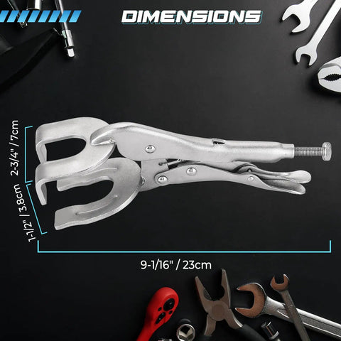 Heavy Duty 9 Inch Locking Pliers Set Two Pack Metal Welding Clamps with Quick Lock Release C Clamp Vice Grips tools view