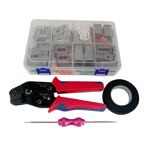237 Piece DT Series Pro Grade Waterproof Connector Kit With Ratchet Crimping Pliers And Terminal Removal Tool, IP68 connectors