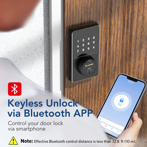 Bluetooth Smart Lock With Keyless Entry And Touchscreen Keypad, Easy Install, App Unlock, 50 User Codes, Waterproof Electronic Deadbolt For Front Door, Home Security Upgrade For Modern Living, Ready To Roll