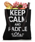 Dragon Boat Racing Paddler Tote Bag For Dragonboating Enthusiasts Keep Calm And Paddle On Gear black tote filled with groceries
