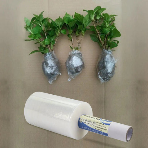 Top Shelf Clear Stretch Wrap 6 Inch By 1000 Feet Plastic Roll For Moving And Shipping Heavy Duty Shrink Film used to pack plant roots.