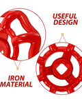 Detailed view of red spigot wheel for Five Pack Handwheel Replacement Kit For Half Inch Metal Gate Valve Handle, showing iron material.