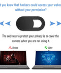 Image illustrating the Ultra Thin Laptop Camera Cover Slide With 8 Pack Webcam Blocker Attachment For Macbook And Desktop Computers.