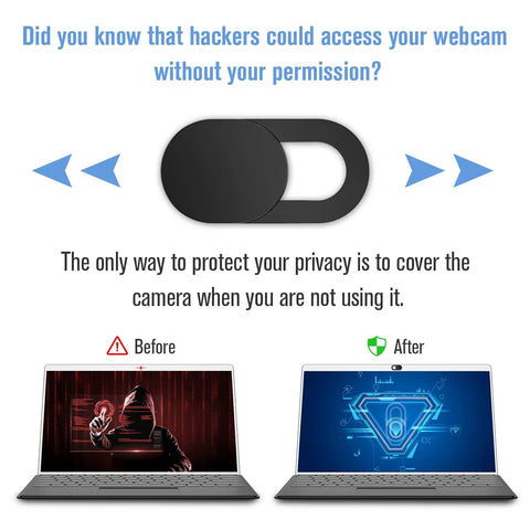 Image illustrating the Ultra Thin Laptop Camera Cover Slide With 8 Pack Webcam Blocker Attachment For Macbook And Desktop Computers.