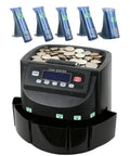 Pro Grade USD Coin Counter And Sorter, Lightning Fast Coin Counting Machine with display and coin trays