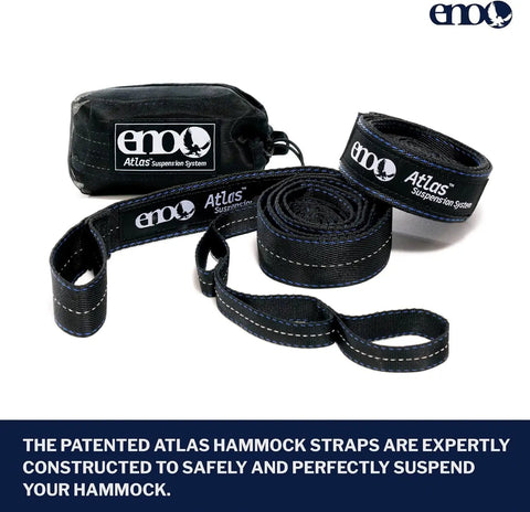 Atlas Suspension Straps from the All-In-One OneLink Hammock Shelter System With DoubleNest Hammock Atlas Suspension Straps Guardian Bug Net ProFly Rain Tarp And Stakes Packable Lightweight Gear For Easy Setup Camping Backpacking And Outdoor Adventures, showcasing durable construction and compact design.