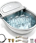 Built Tough Automatic Water Bowl Made From Pure 304 Stainless Steel for Big Pups And Barn Animals, 1.6 Gallon capacity with float valve.