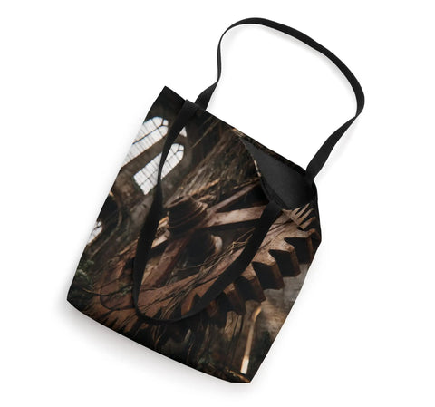 Epic Steampunk Tote Bag With Industrial Gears For Machinists And Architects Who Rock Unique Vibes And Carry Heavy Loads In Style All Day Long, 16x16 inch fabric.