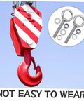 Stainless Steel Extended Eye Bolt M10x60 With Ring Hardware Kit For Heavy Duty Lifting And Outdoor Use Includes Flat Washer, Spring Washer, And Nut Reliable Corrosion Resistant Ring Eye Screw installed on crane hook