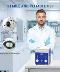 Next Level Dual Frequency Ultrasonic Cleaner With 2 Liter Tank For Jewelry Glasses Watches And Coins Featuring 60 Watt Heating Timer, shown with foot mats.