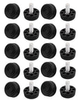 Set Of 20 Adjustable Leveling Feet For Furniture With M8 By 18mm Threads Black Base 8 Hole Design Plastic And Metal Construction