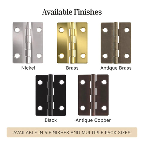 Slick Tight Fit Heavy Duty Solid Brass Finish Butterfly Butt Hinges 2x1.5 Inch Pack Of 2 For Flush Mount Cabinet Doors And Antique Furniture Woodworking Fixtures
