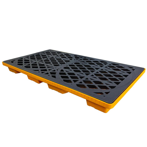 Heavy-Duty Spill Containment Tray Built Tough With Forklift Pockets, 2000 Lb Capacity, Stackable Leakproof Modular Platform visible