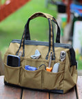 Wide Mouth 14 Inch Tool Bag Gear Bag For Plumbers Electricians And DIY Handymen With Heavy Duty 900D Polyester Build Also Great