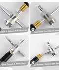 4 In 1 Valve Core Removal Tool For Cars Motorcycles And Bikes Universal Tire Stem Tool For Removing And Installing Valve Cores