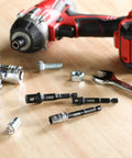 Impact Grade Socket Adapter Set Turns Your Impact Drill Driver Into A High Speed Socket Driver With Three Inch Long Adapters In Quarter Inch