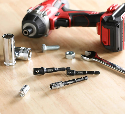 Impact Grade Socket Adapter Set Turns Your Impact Drill Driver Into A High Speed Socket Driver With Three Inch Long Adapters In Quarter Inch