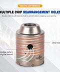 Sollar concrete hole saw core drill with chip-removal holes; metal body with orange rings and Sollar logo