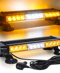 Double Sided 30 LED Strobe Light Bar With Ultra Bright Amber And White Emergency Beacon Magnetic Roof Mount Boss Level Hazard Warning Light For Trucks Vehicles SUVs And Vans