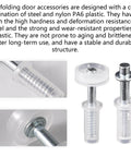 Close-up of 8 pcs bi fold door top roller guide wheel and top pivot spring loaded kit showing steel and nylon PA6 plastic components