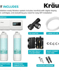Purita 2-Stage Carbon Block Under-Sink Water Filtration System With Digital Display Monitor FS-1000 White kit components