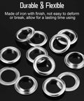 Image showing 25 Sets 1 Inch Grommets And Eyelets Kit With Washers Self Backing for leather tarp clothes, durable metal fasteners.