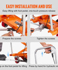 Easy installation process of Heavy Duty Portable Hydraulic Lift Table Cart With 330lbs Capacity 50in Scissor Jack Design.