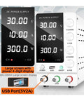 Adjustable DC Bench Power Supply 32V 6A And 30V 10A with large display and USB port shown