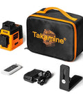12 Line Laser Level Self Leveling 3x360 Degree 3D Green Cross Lines with remote, charger, stand, and carry bag