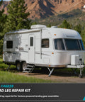 RV parked with Power Landing Gear Repair Kit for 5th Wheel RV Lead Leg Replacement Fits Lippert Venture Systems
