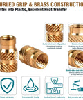Heavy-Duty 520Pcs Heat-Set Threaded Inserts Kit for 3D Printing M2 M3 M4 M5 With Knurled Brass Nuts Embedded Brass Threads