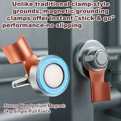 2 Pack Welding Magnetic Grounding Clamps for Fast Grounding and Solid Welds attached to metal surface