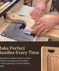 Kickass 2 Piece Acrylic Charcuterie Board Handle Router Template Set With Long And Short Handle Styles used on woodworking machine.