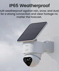 4K True Color Outdoor Security Camera With Solar Power Wireless WiFi AI Triple Detection 360 Degree Auto Tracking Night Vision Weatherproof Home Surveillance mounted on wall