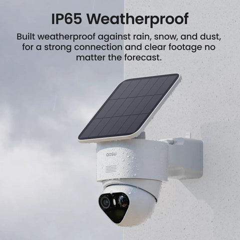 4K True Color Outdoor Security Camera With Solar Power Wireless WiFi AI Triple Detection 360 Degree Auto Tracking Night Vision Weatherproof Home Surveillance mounted on wall