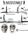 Halloween Skeleton Stakes Pack Of 5 Realistic Skull Arm And Leg Yard Props showing adjustable positions and skull details.