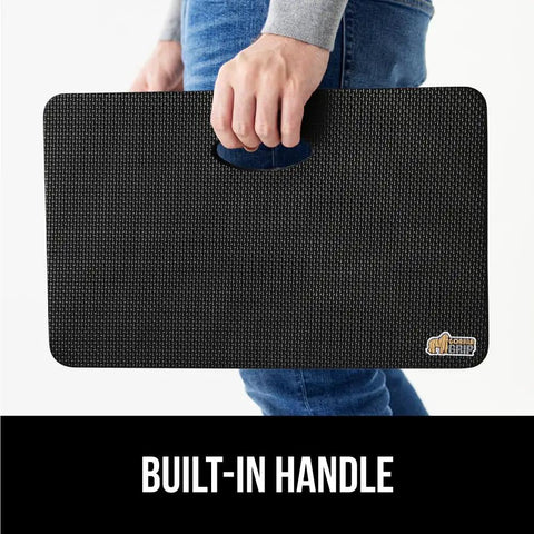 Person holding Ultra Thick Foam Kneeling Pad With High Density Cushion For Crazy Comfortable Knees Large 17.5x11 Knee Pad For Gardening