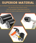 Front Load Wheel Replacement Kit For Pallet Jacks Universal Fit For PTH50 Style And Most Standard Jacks Pro Grade Heavy Duty Replacement Wheels Easy Install Ideal For Warehouses Docks Shops And Retail Spaces, showing polyurethane wheels with bearings and tools