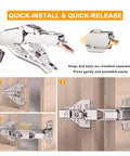 4 Pack 135 And 165 Degree Lazy Susan Hinges Slick Tool Free Clip On Setup For Corner Cabinets Smooth Operator Soft Close Bifold Design installation steps