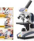 Starter Compound Monocular Microscope With 40X To 1000X Magnification Dual Illumination Fine Focus And 25X Wide Field Eyepiece