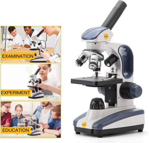 Starter Compound Monocular Microscope With 40X To 1000X Magnification Dual Illumination Fine Focus And 25X Wide Field Eyepiece