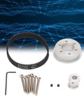 Beefy Aluminum Alloy Synchronous Gear And Belt Kit For Electric Skateboards With A 3 To 1 Gear Ratio Durable Transmission Easy Install