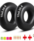 Built Tough Heavy Duty Inner Tubes 15x6.00-6 2 Pack With TR14 Straight Valve Stem, accessories shown